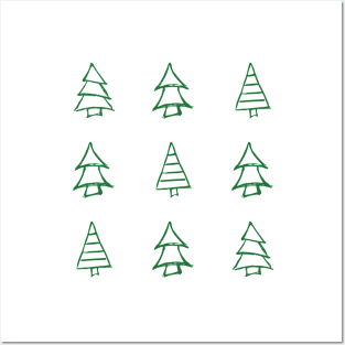 Christmas Trees Sketches Posters and Art